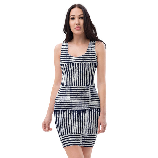 Stripey Adire Bodycon Dress