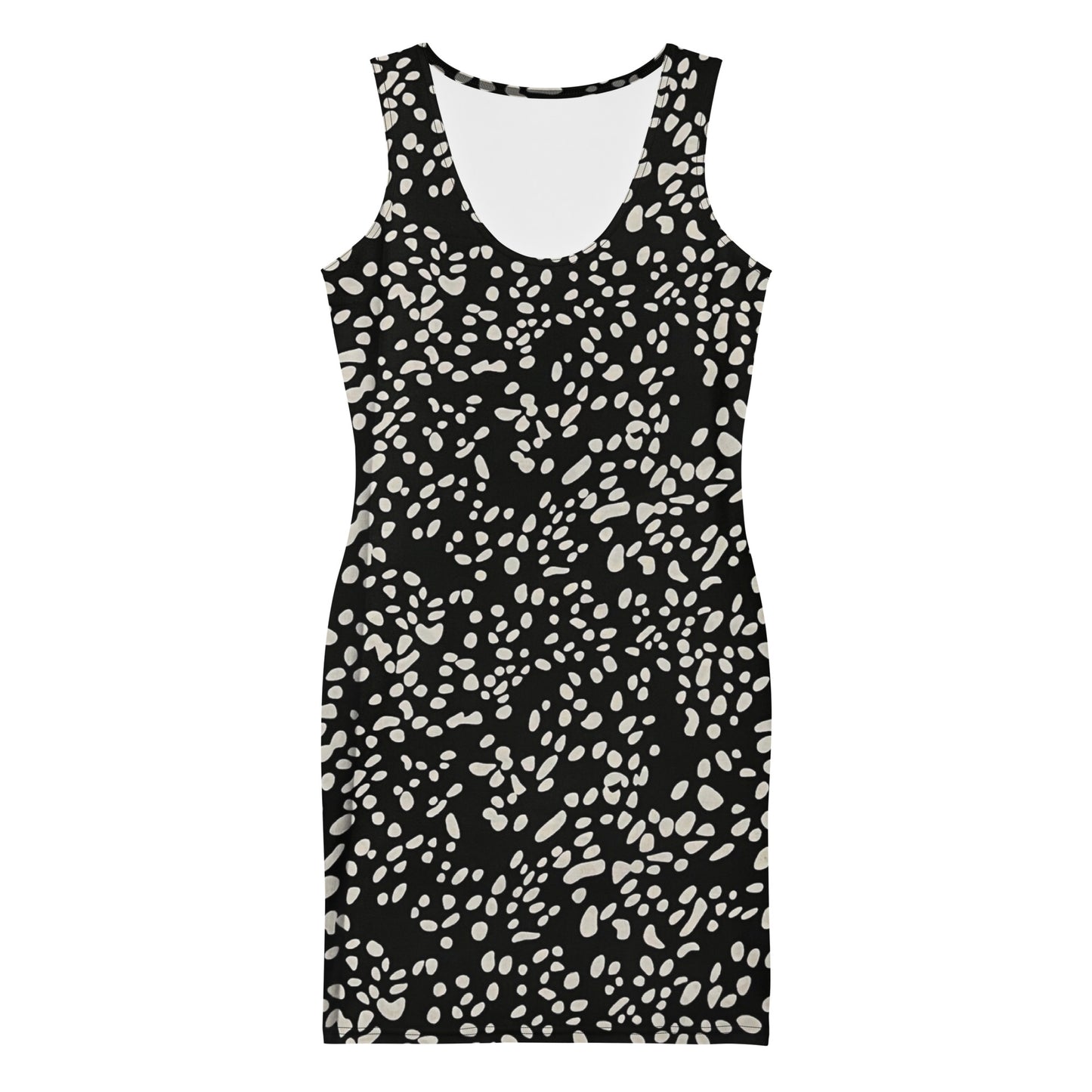 White Dots Adire Bodycon Dress