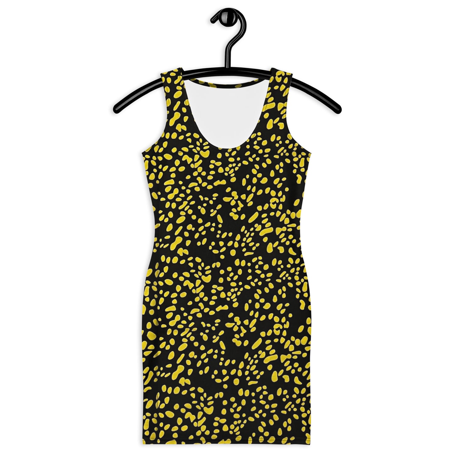 Yellow Dots Adire Bodycon Dress