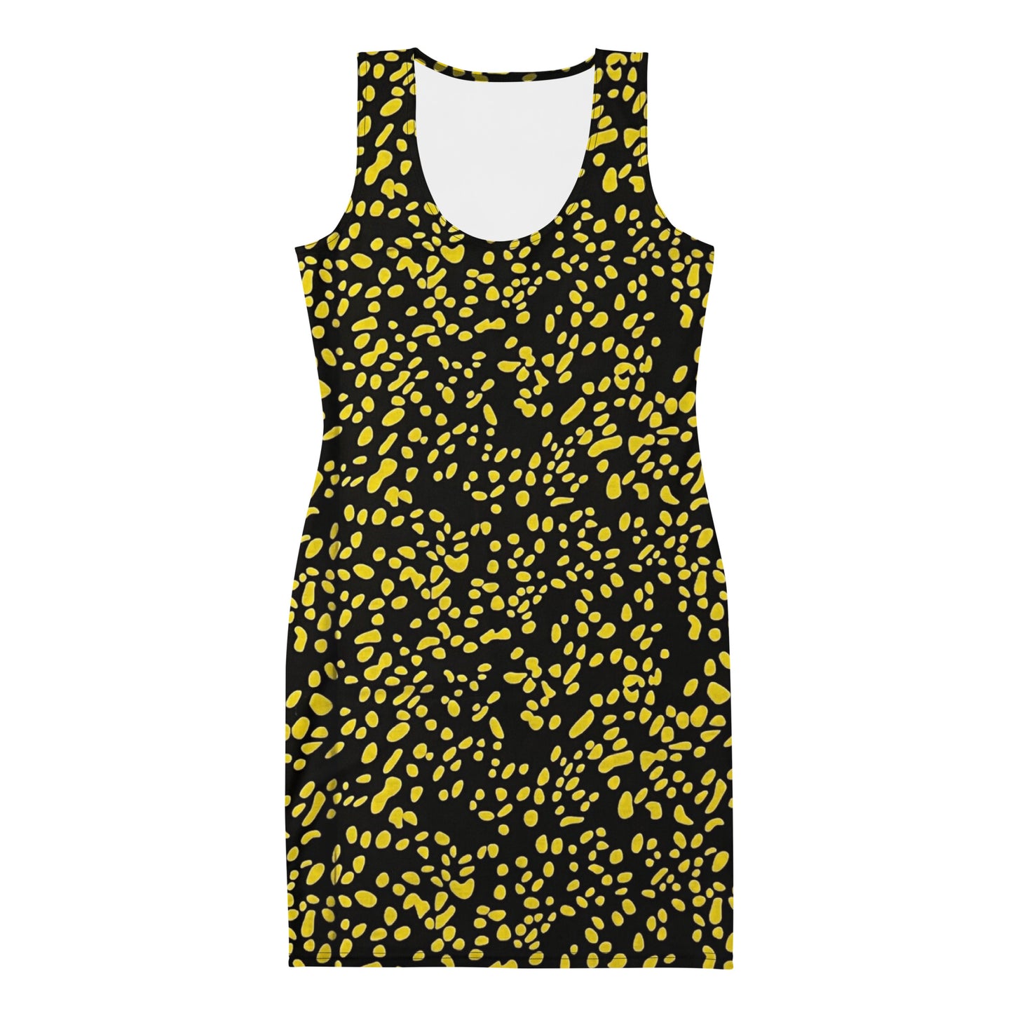 Yellow Dots Adire Bodycon Dress