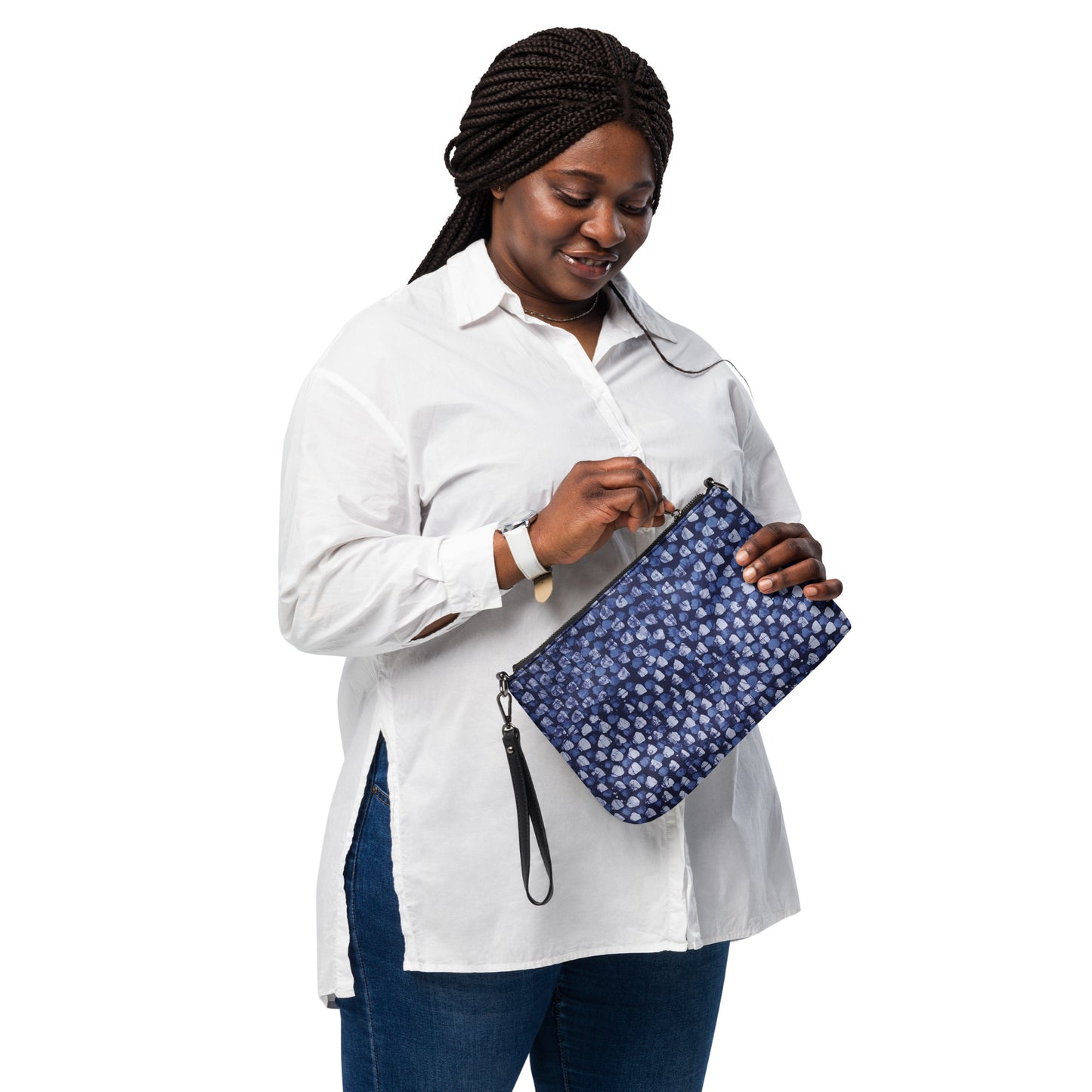 Blue Dotted Adire Crossbody Bag