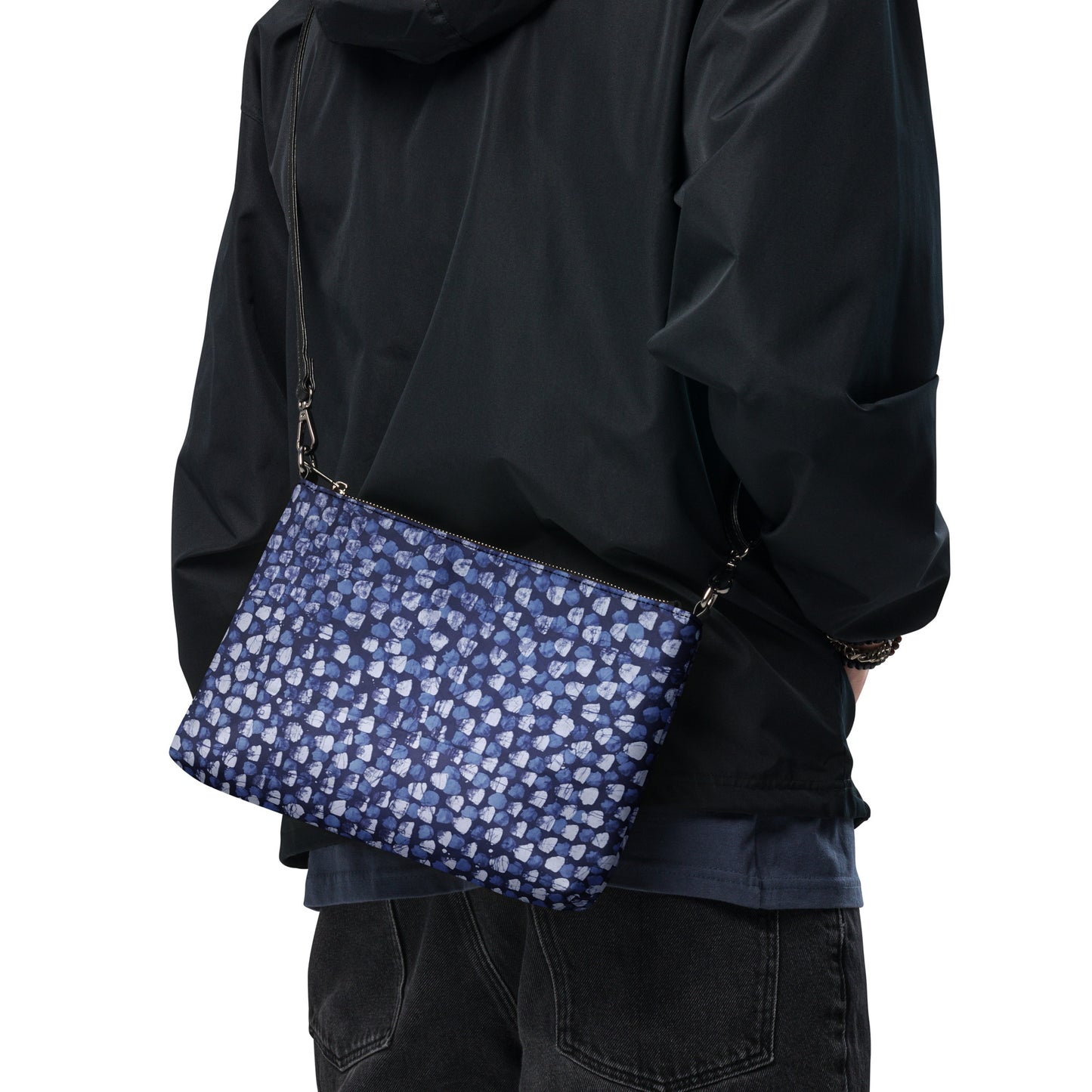 Blue Dotted Adire Crossbody Bag