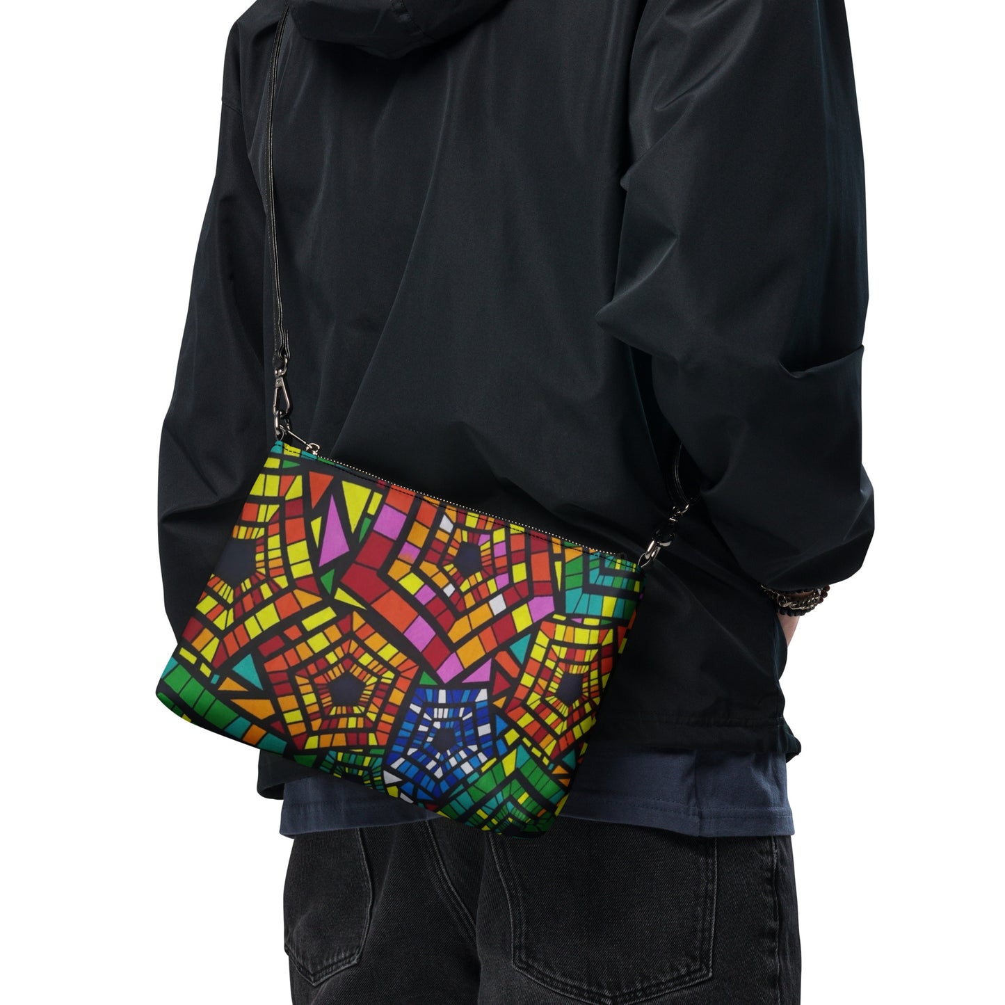 Multicolour Pentagon Ankara Crossbody Bag