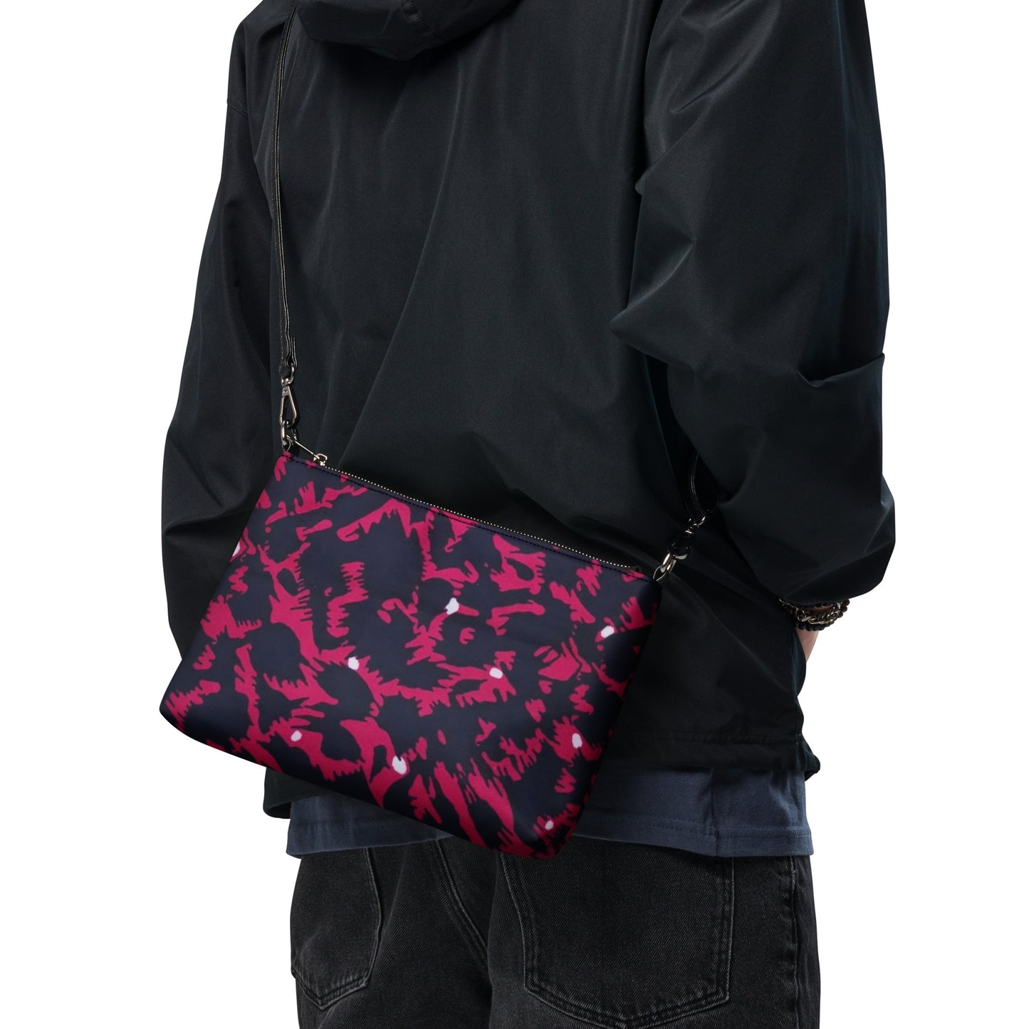 Pink Leopard Ankara Crossbody Bag