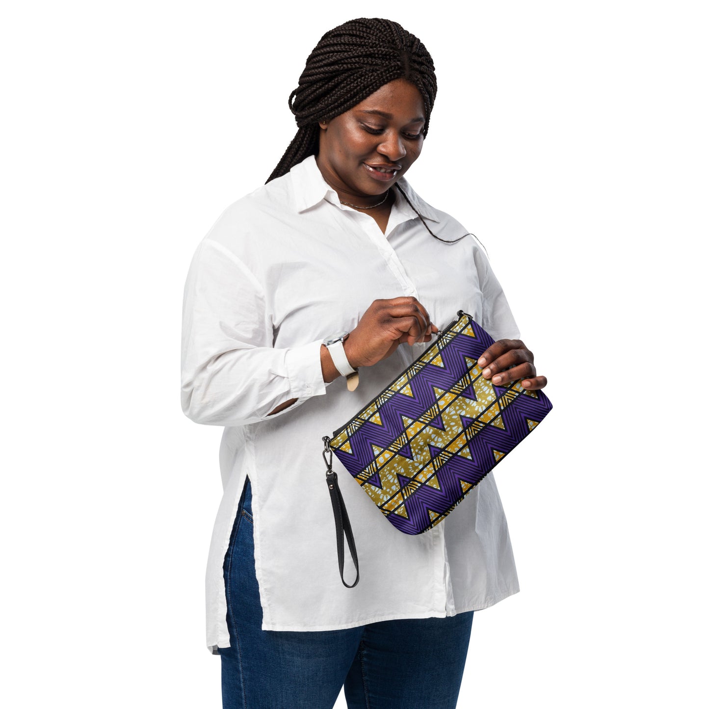 Purple & Yellow Kente Ankara Crossbody Bag