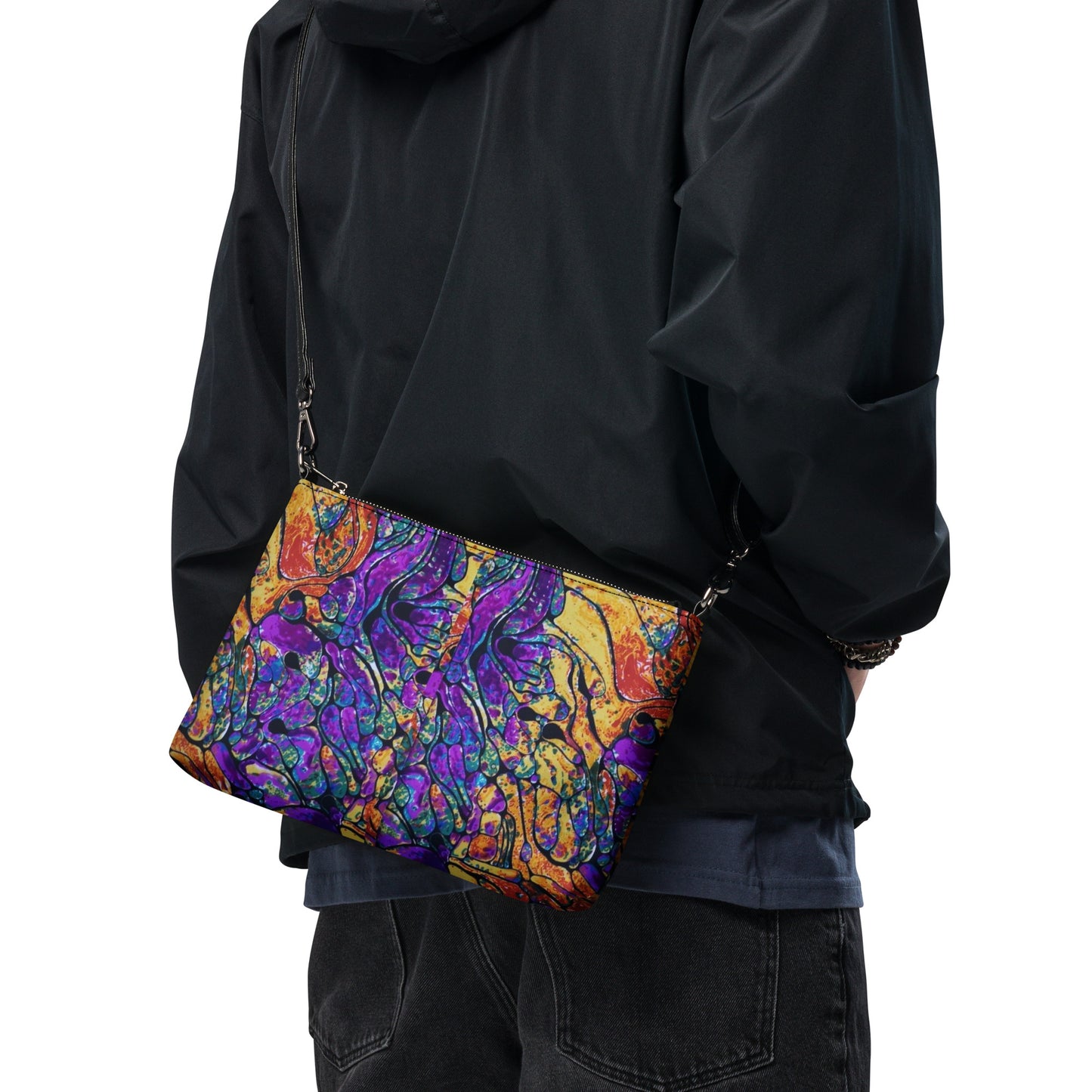 Purple Abstract Ankara Crossbody Bag