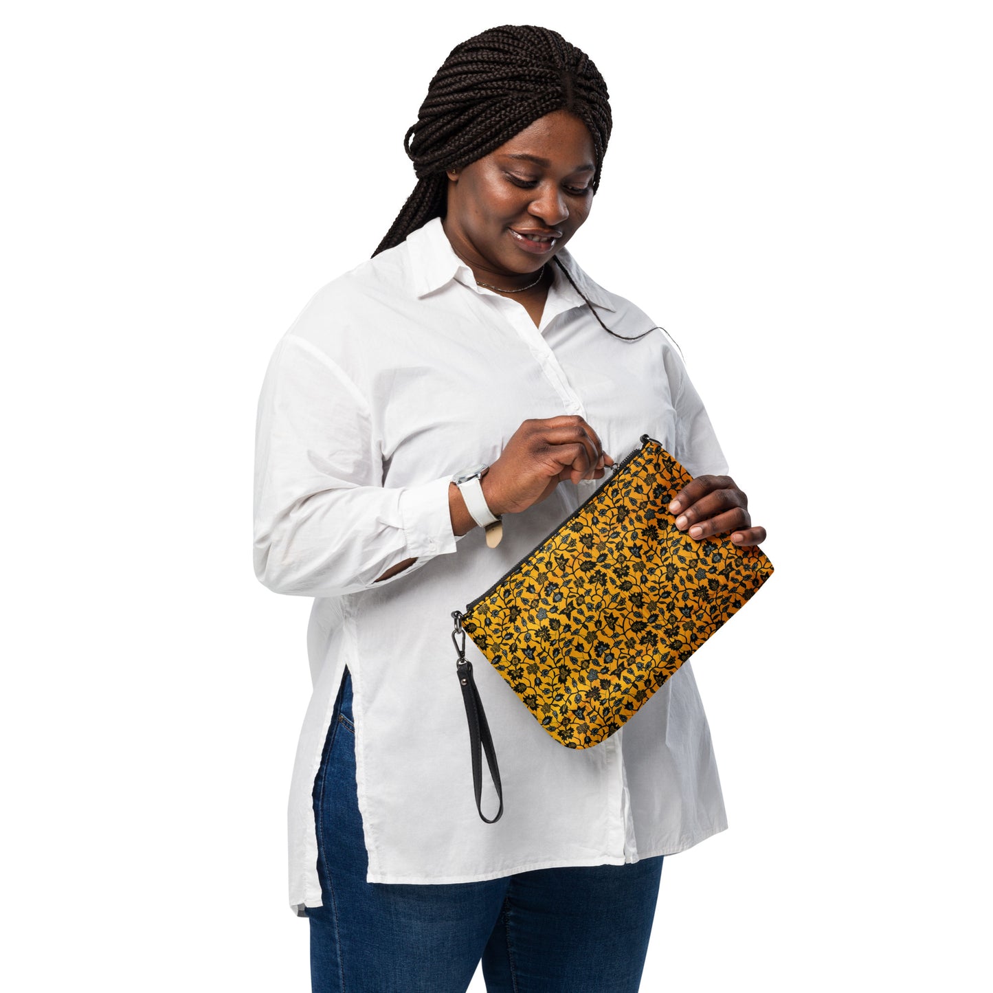 Yellow & Leaves Ankara Crossbody Bag