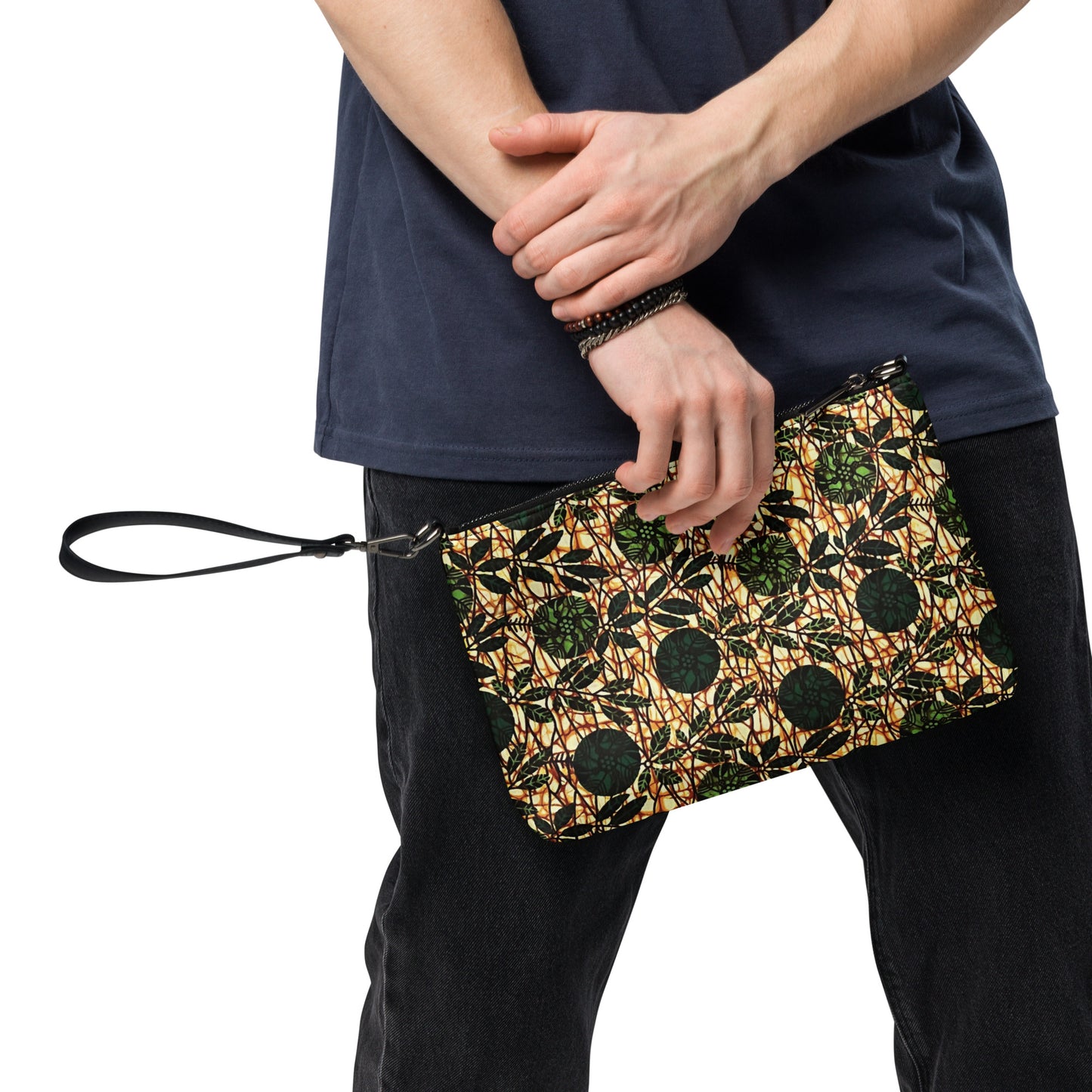 Green Leaf Wine Ankara Crossbody Bag