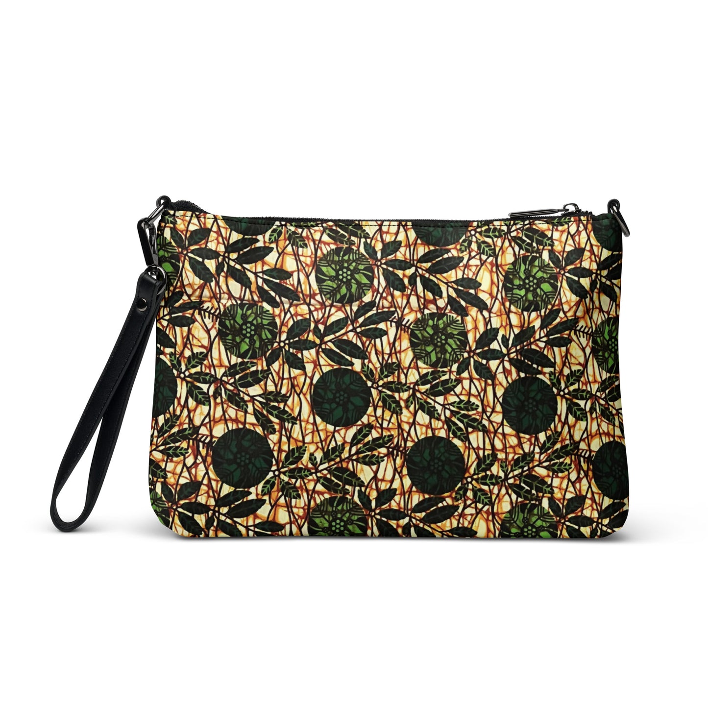 Green Leaf Wine Ankara Crossbody Bag