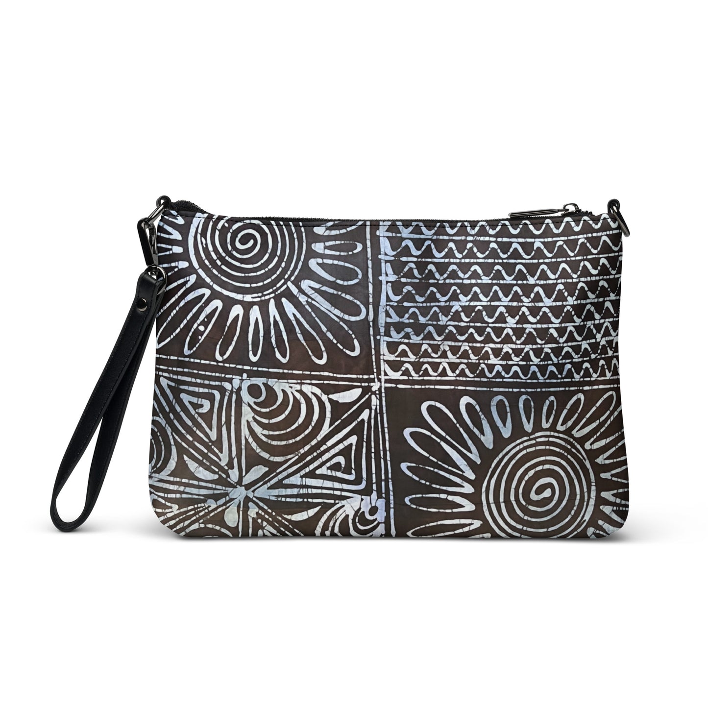 Abstract Cyan Blue Adire Crossbody Bag