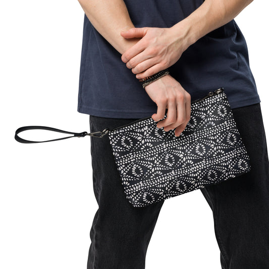 Black And White Nigerian Abstract Aztec Print Adire Crossbody Bag