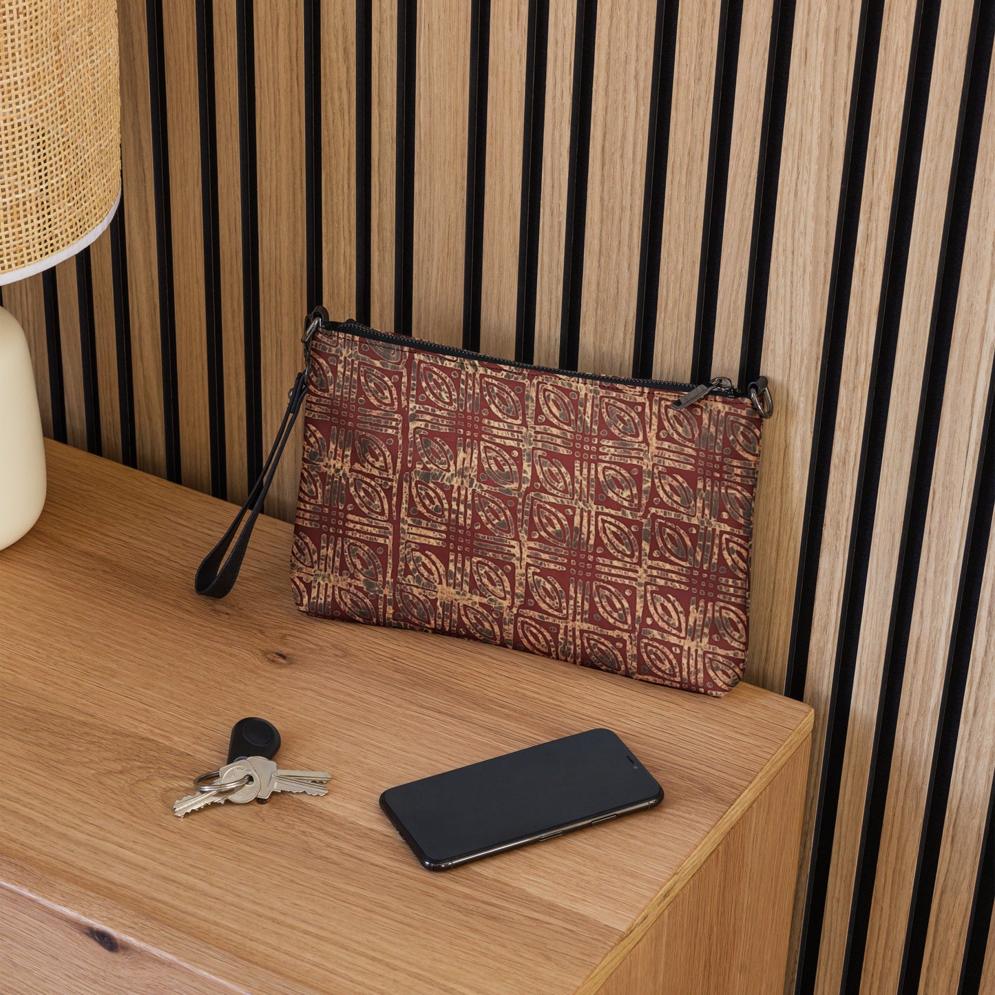 Copper And Gold Adire Crossbody Bag