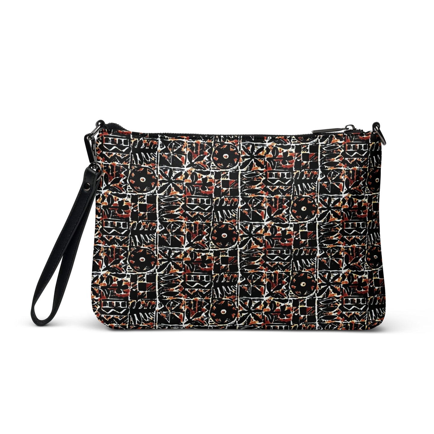 Red Black Abstract Pattern Crossbody Bag