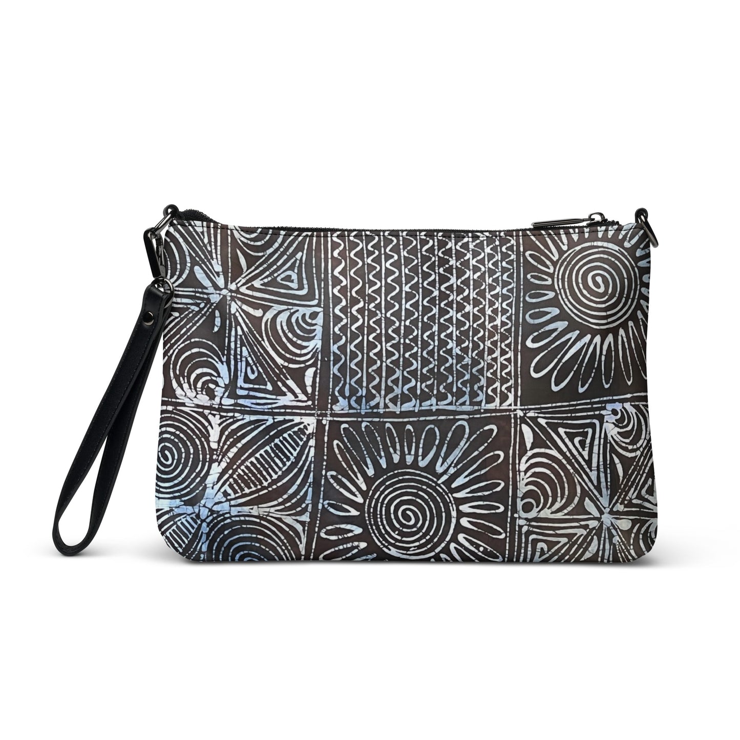 Abstract Cyan Adire Crossbody Bag