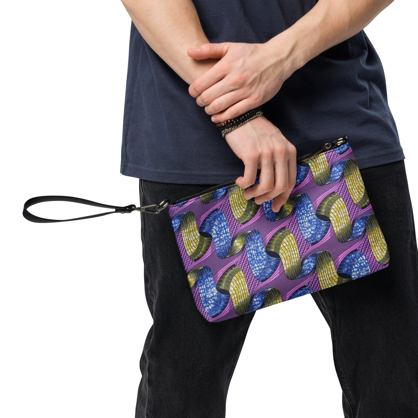 Blue Green Pink Ankara Crossbody Bag
