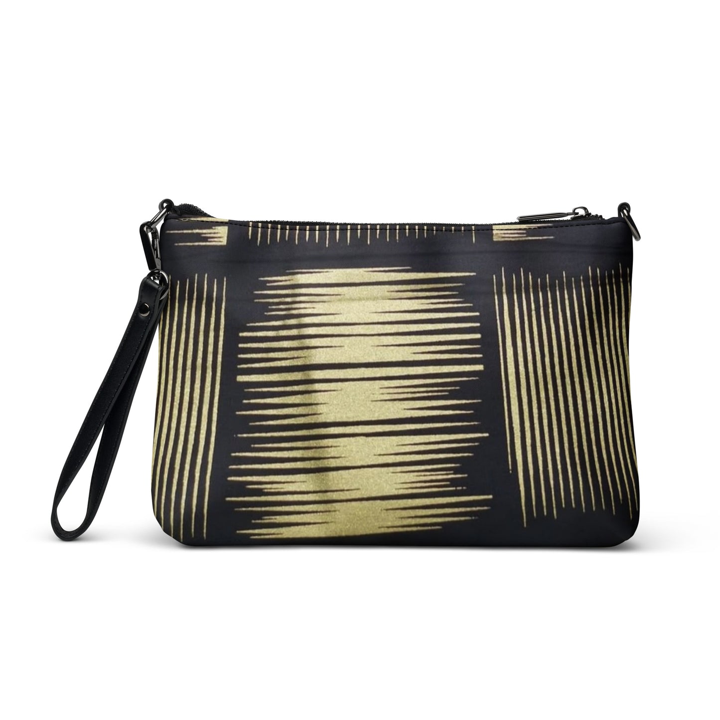 Cream Black Ankara Crossbody Bag