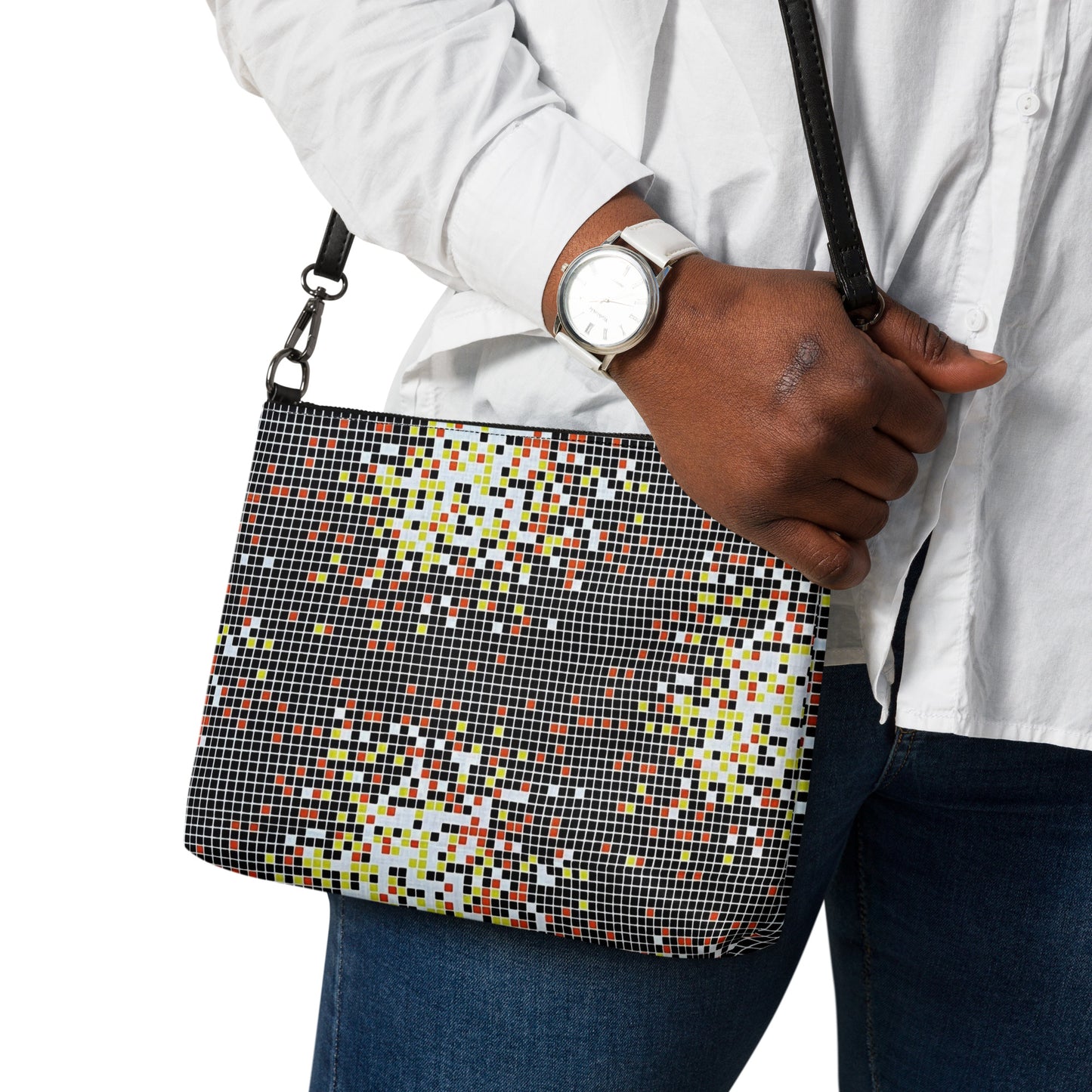 Graphic Square Ankara Crossbody Bag