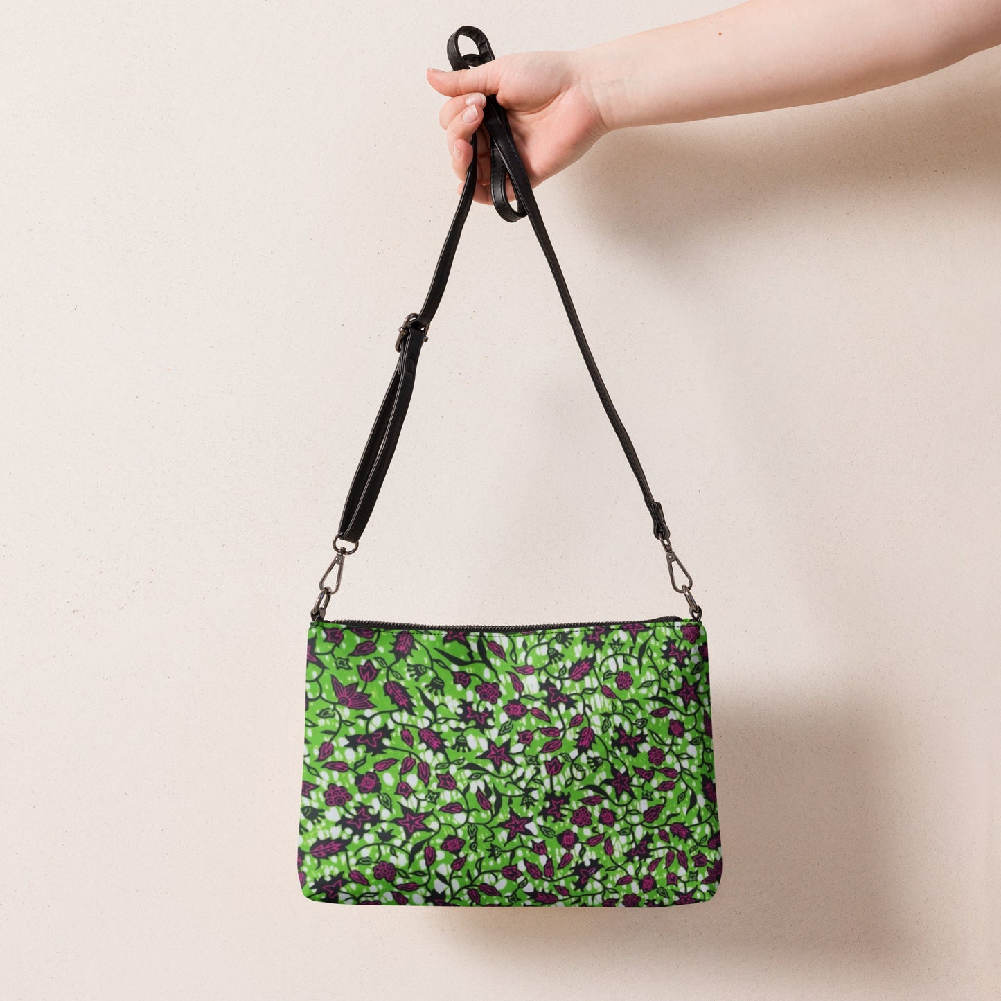 Green Burgundy Ankara Crossbody Bag
