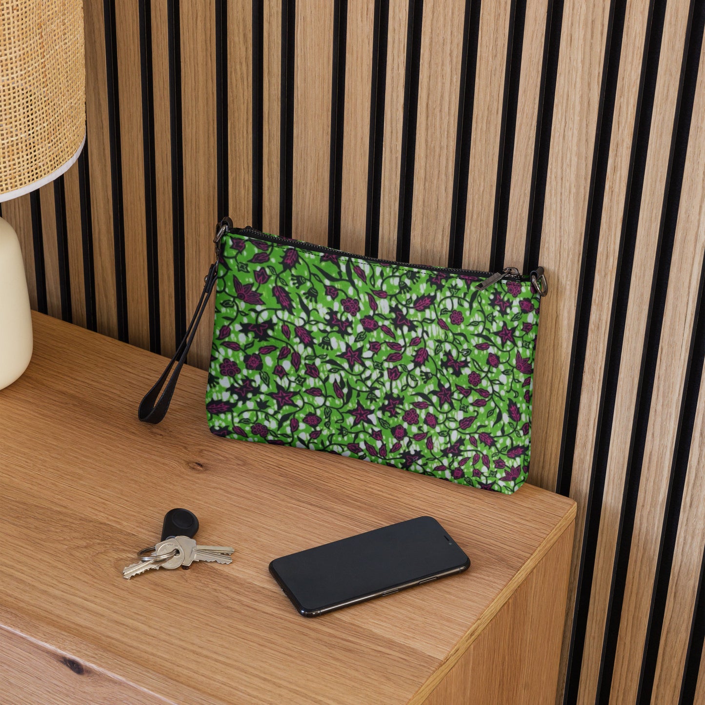 Green Burgundy Ankara Crossbody Bag