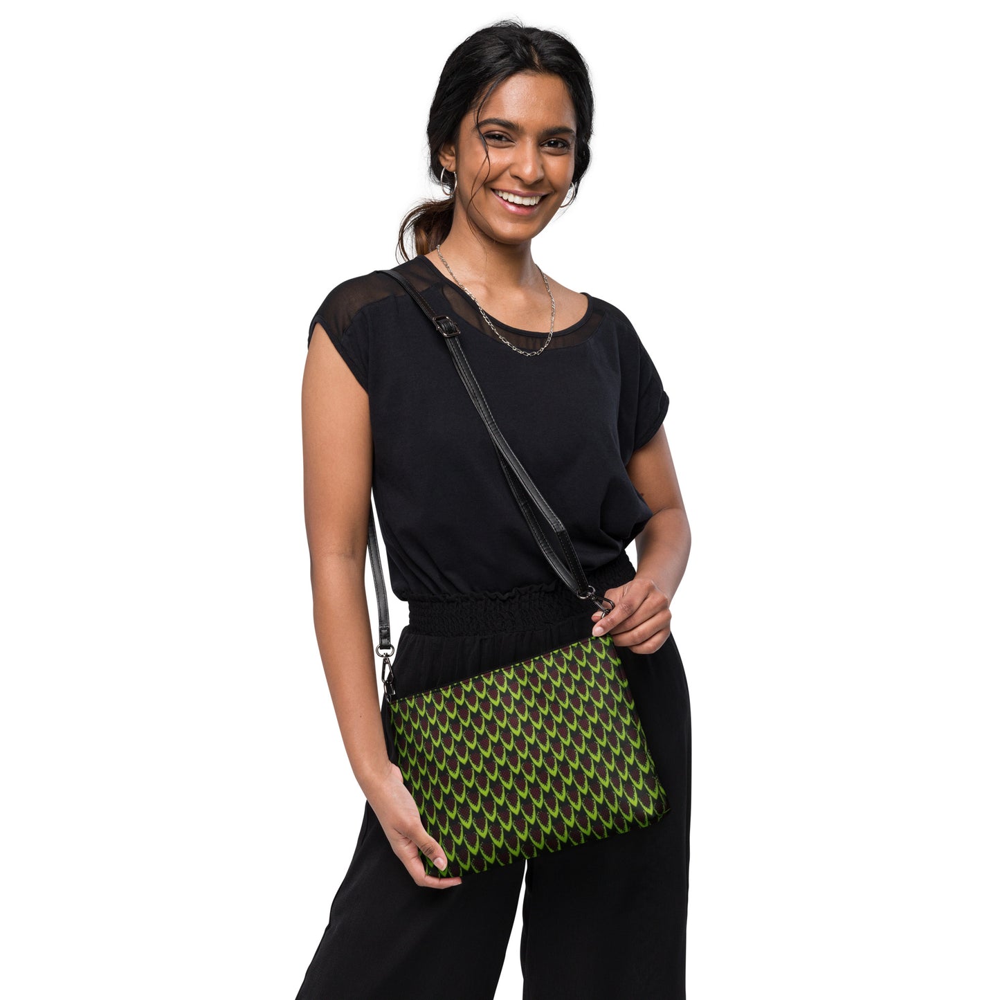 Green Flame Ankara Crossbody Bag