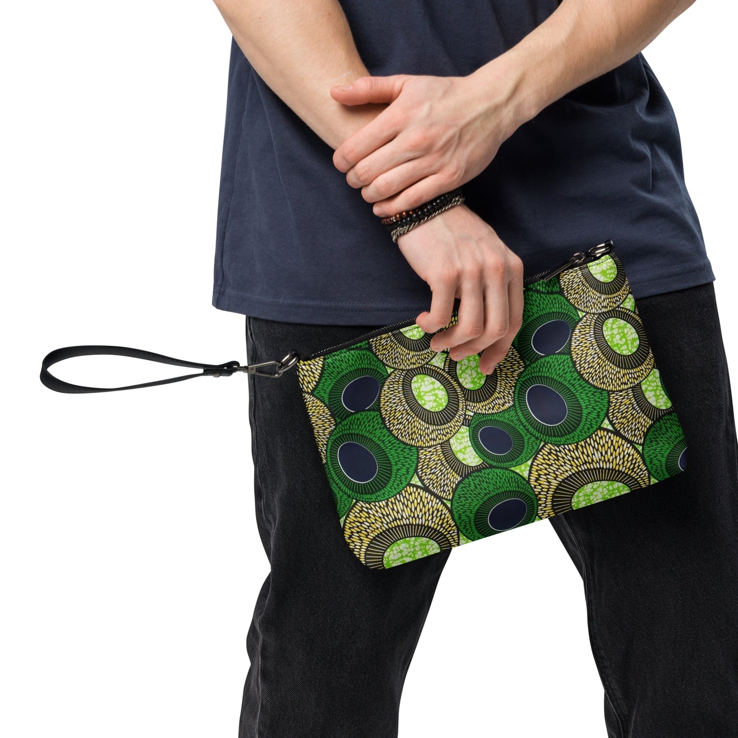 Green Oval Ankara Crossbody Bag