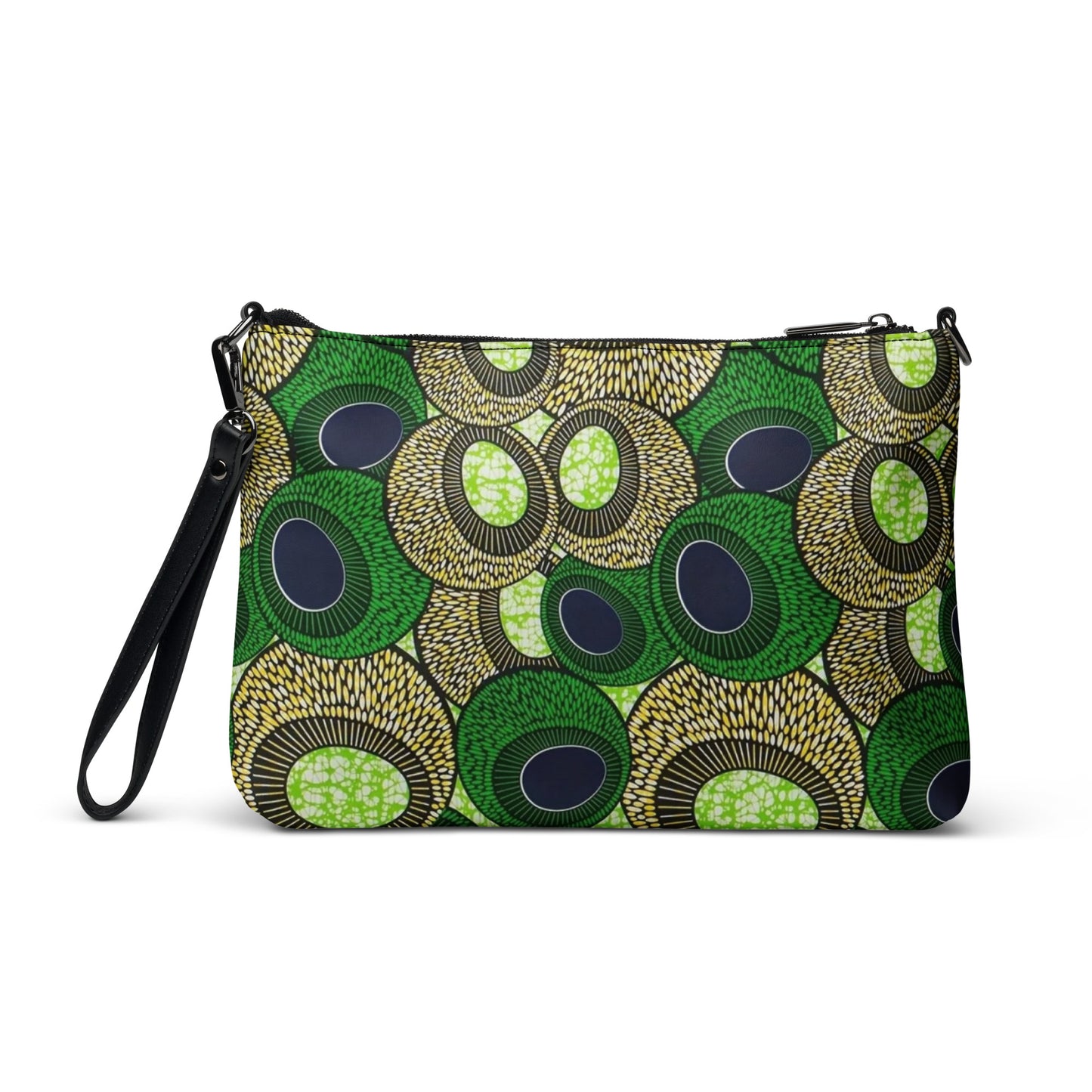 Green Oval Ankara Crossbody Bag