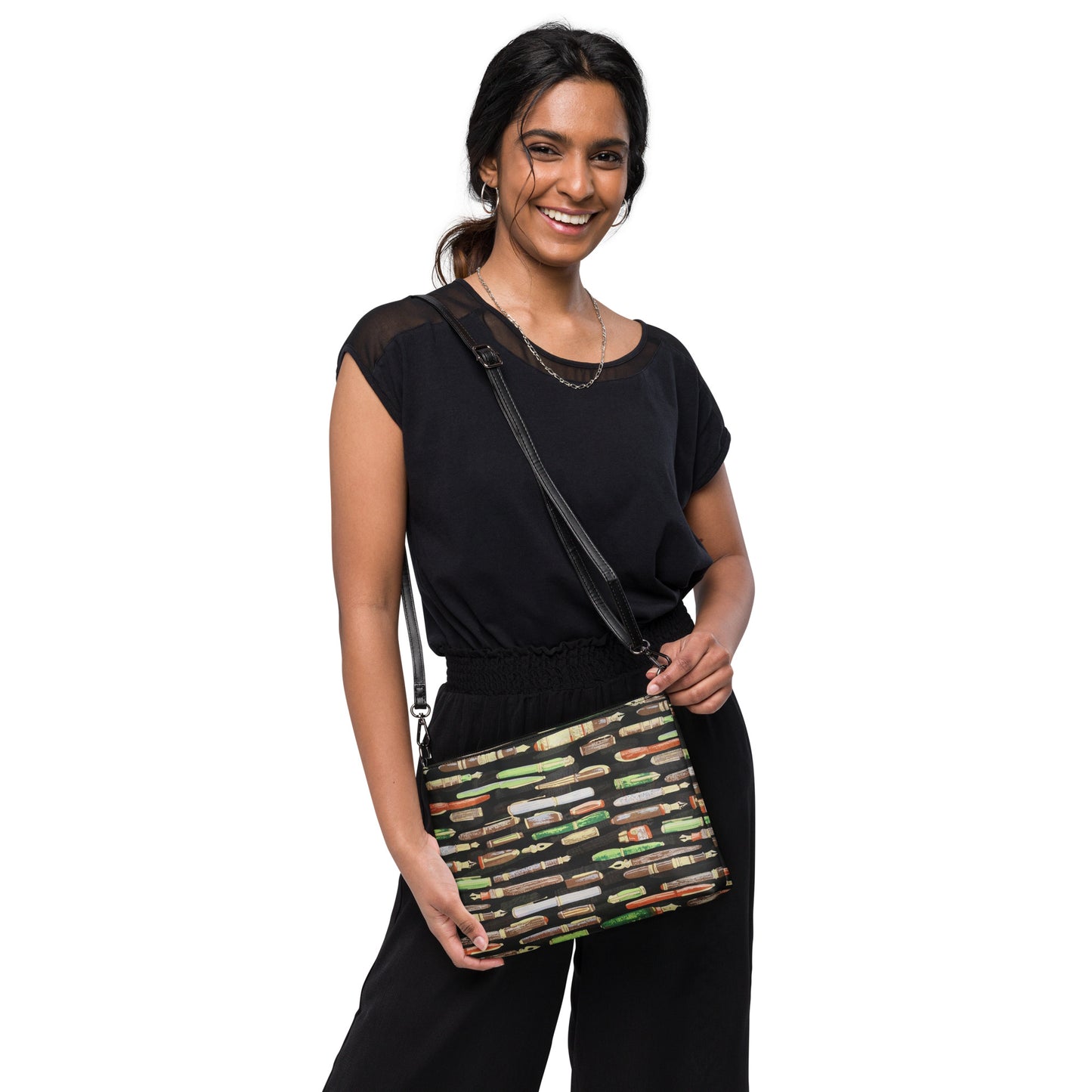 Green Pen Ankara Crossbody Bag