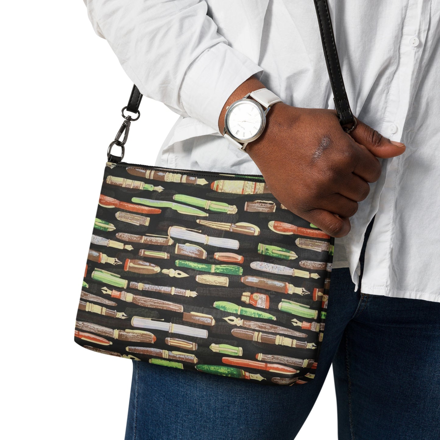 Green Pen Ankara Crossbody Bag