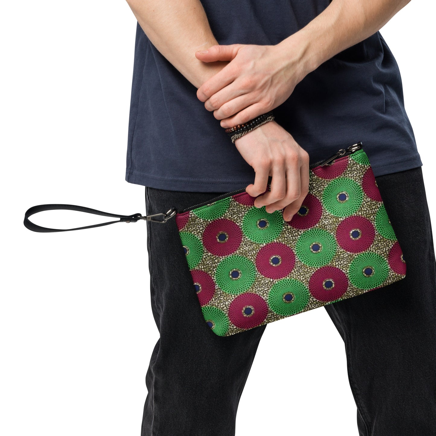 Green Red Mandela Ankara Crossbody Bag