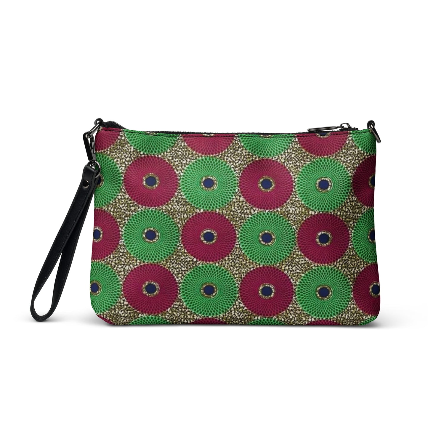 Green Red Mandela Ankara Crossbody Bag