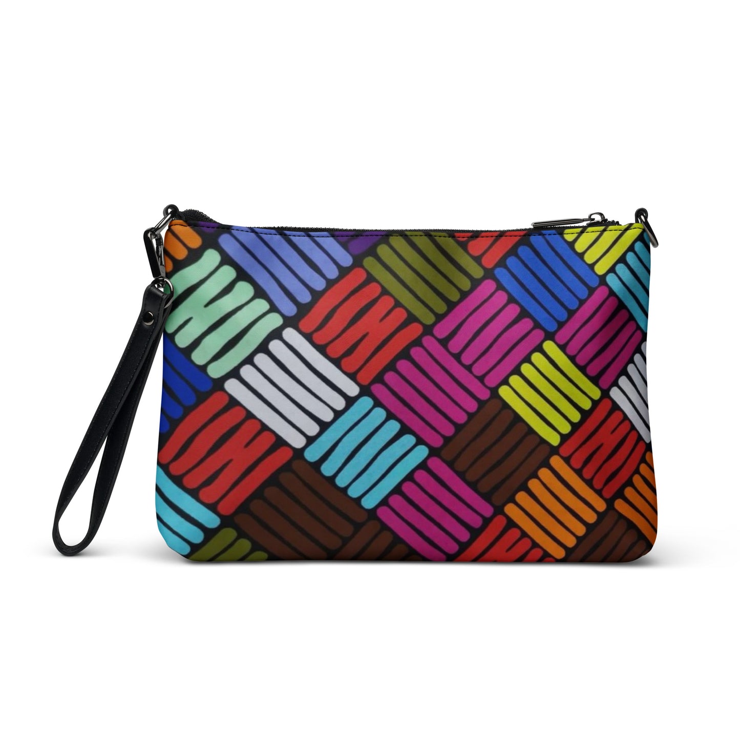 Multicolour Line Square Ankara Crossbody Bag