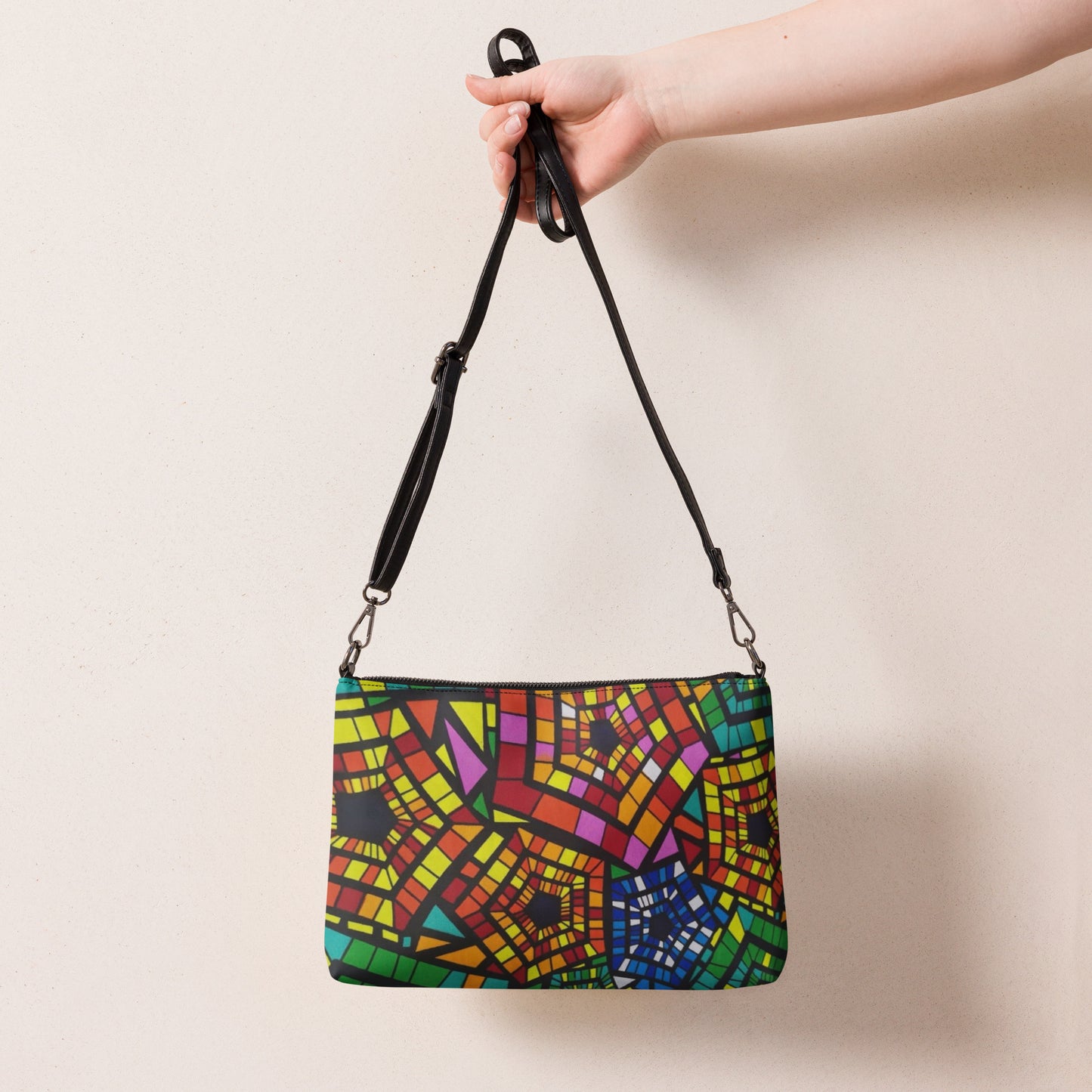 Multicolour Pentagon Ankara Crossbody Bag