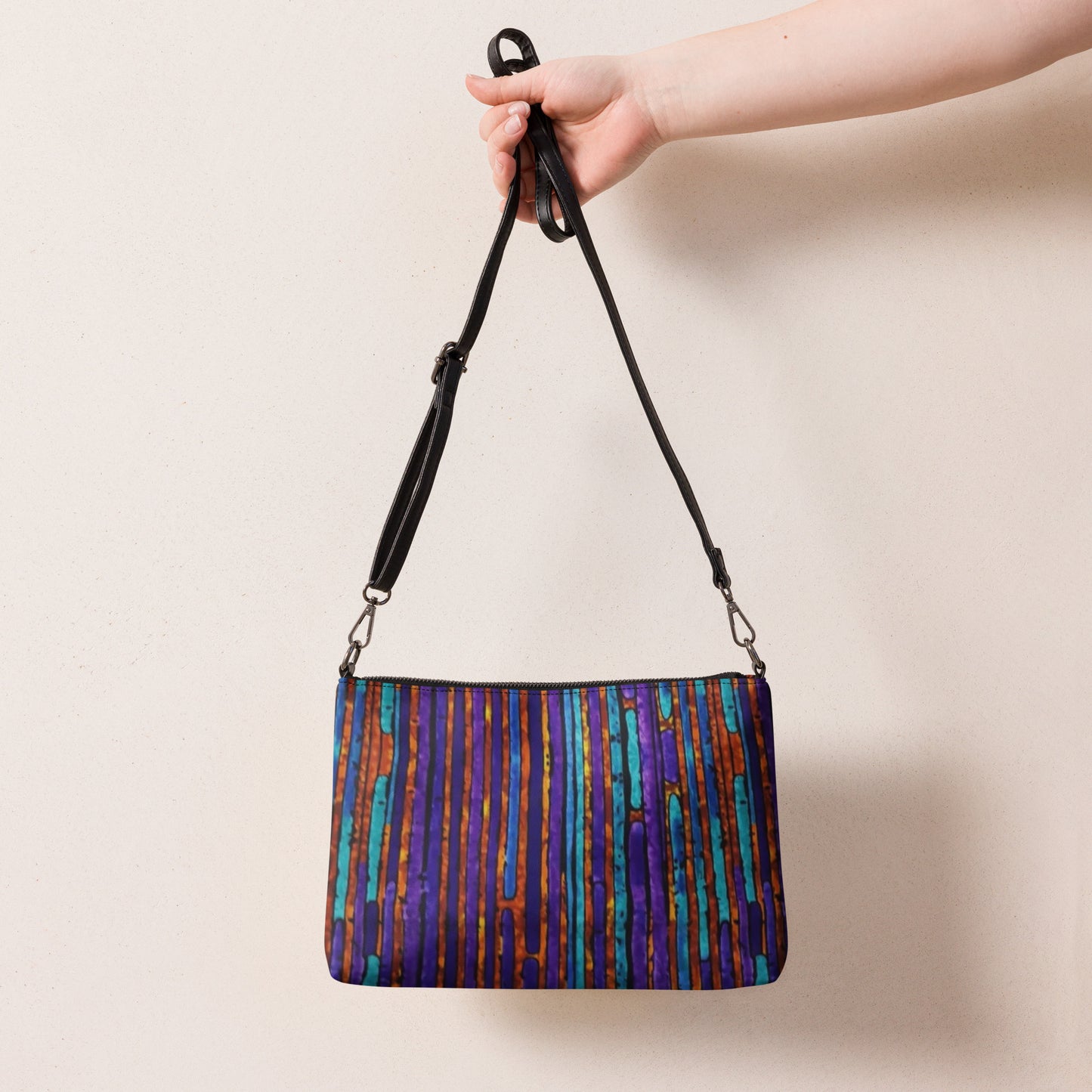 Purple Blue Orange Ankara Crossbody Bag