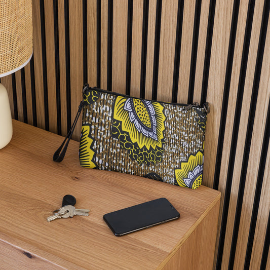 Yellow Brown Ankara Crossbody Bag