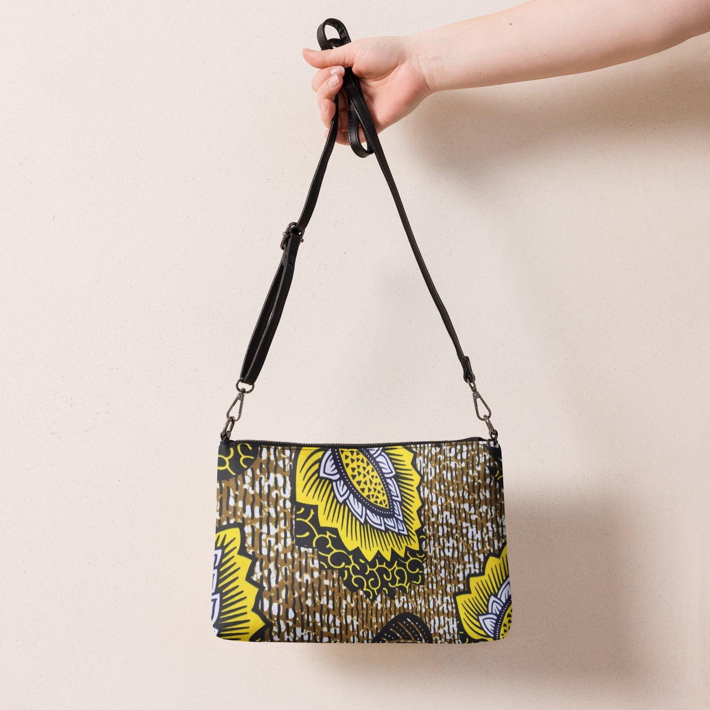 Yellow Brown Ankara Crossbody Bag