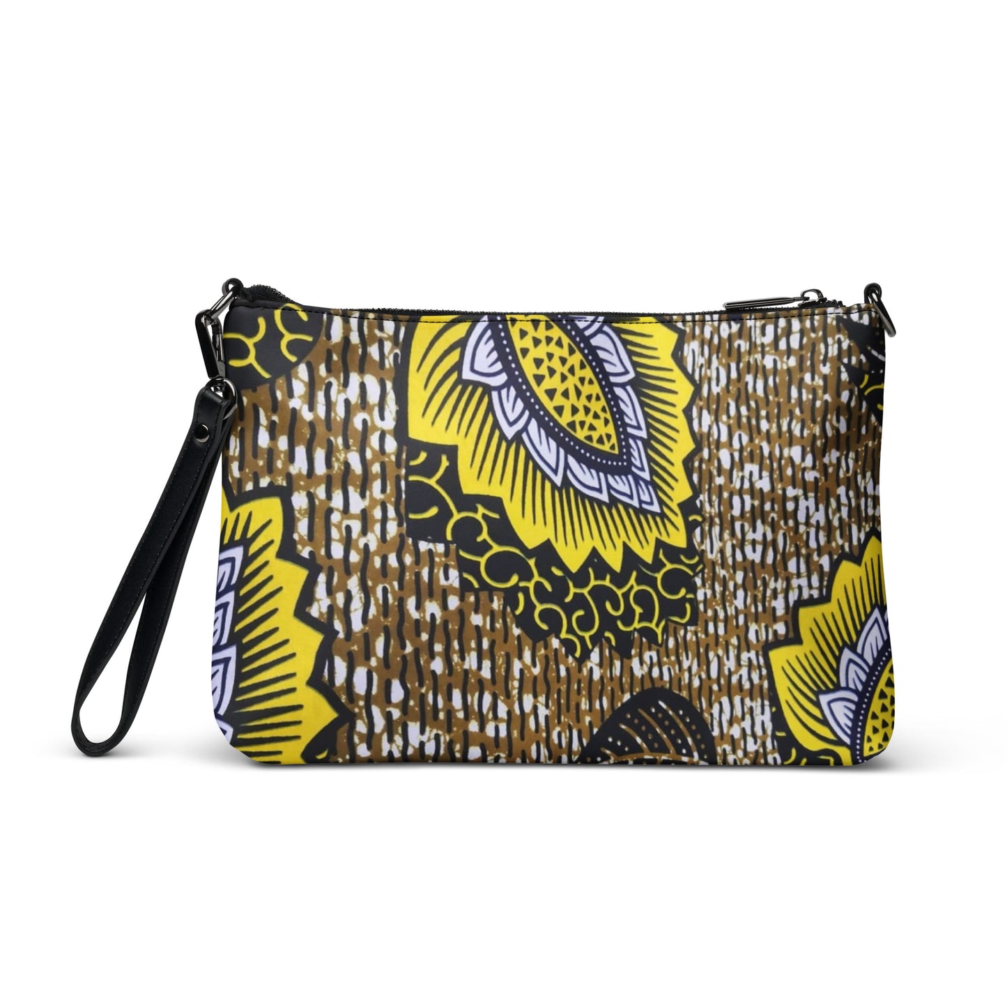 Yellow Brown Ankara Crossbody Bag