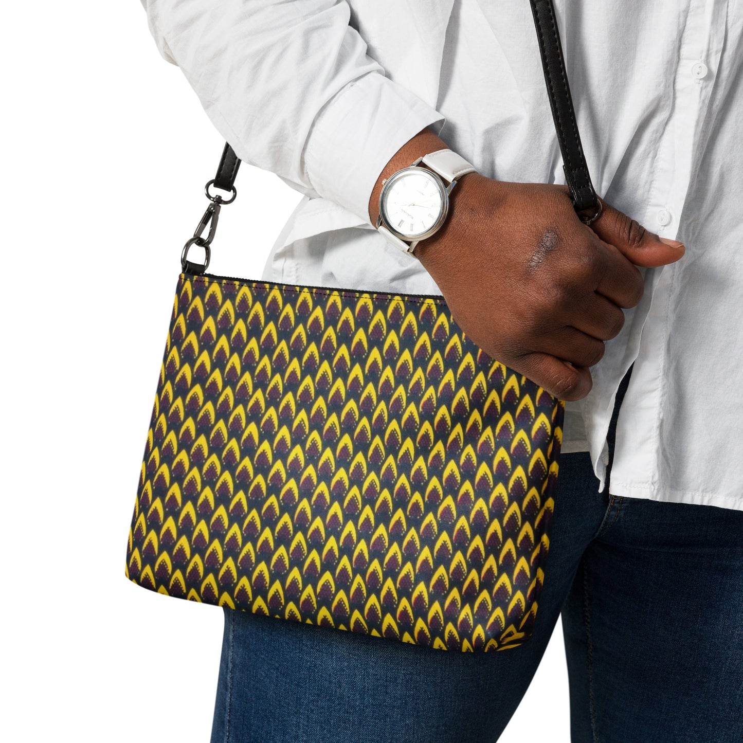 Yellow Flame Ankara Crossbody Bag