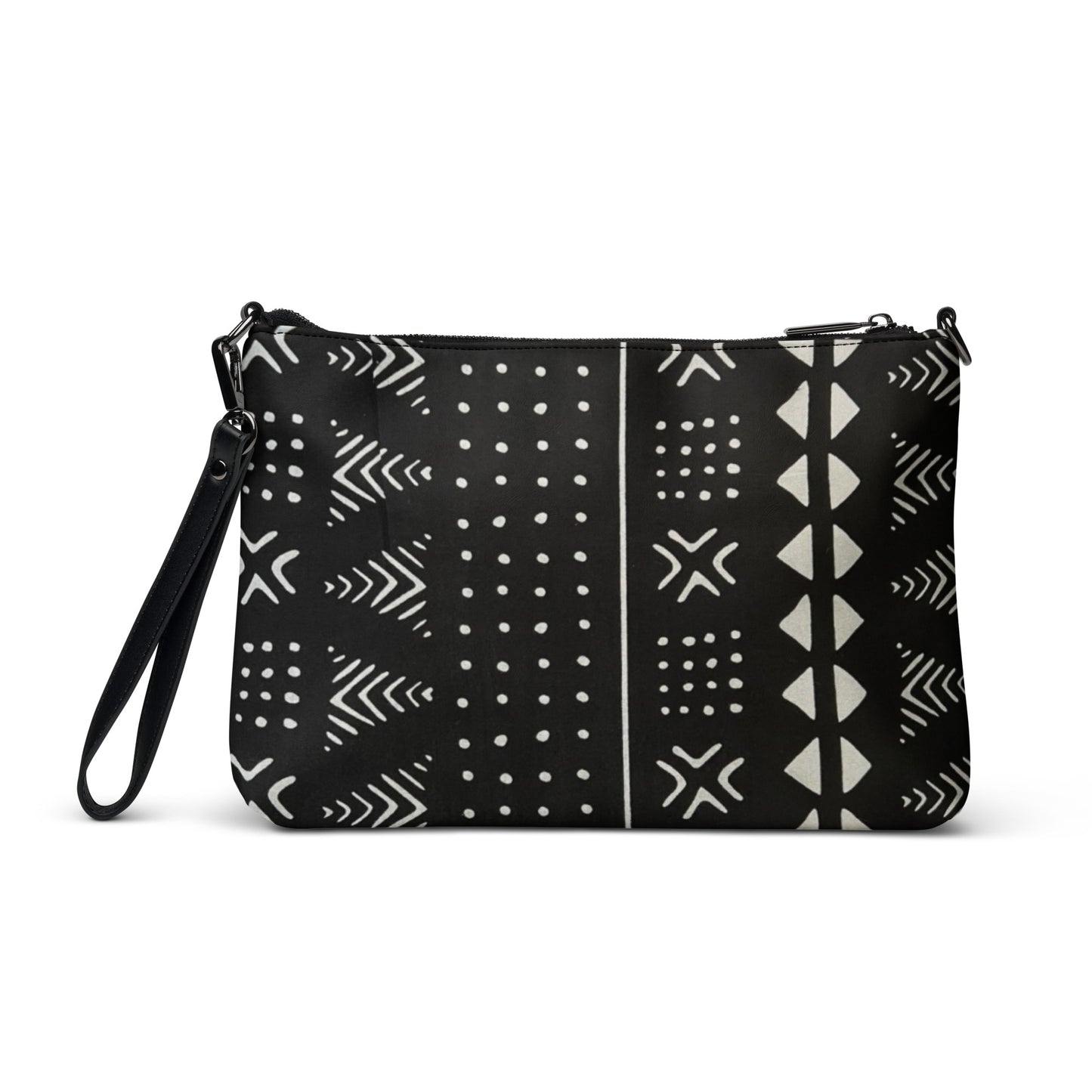 Black & White African Print Ankara Crossbody Bag
