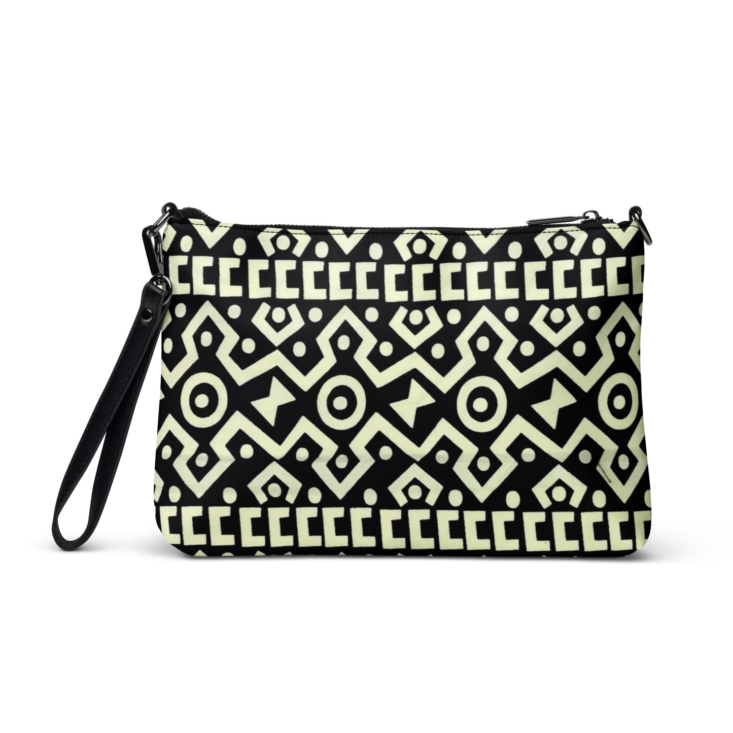 Black & Cream Bogolan Ankara Crossbody Bag