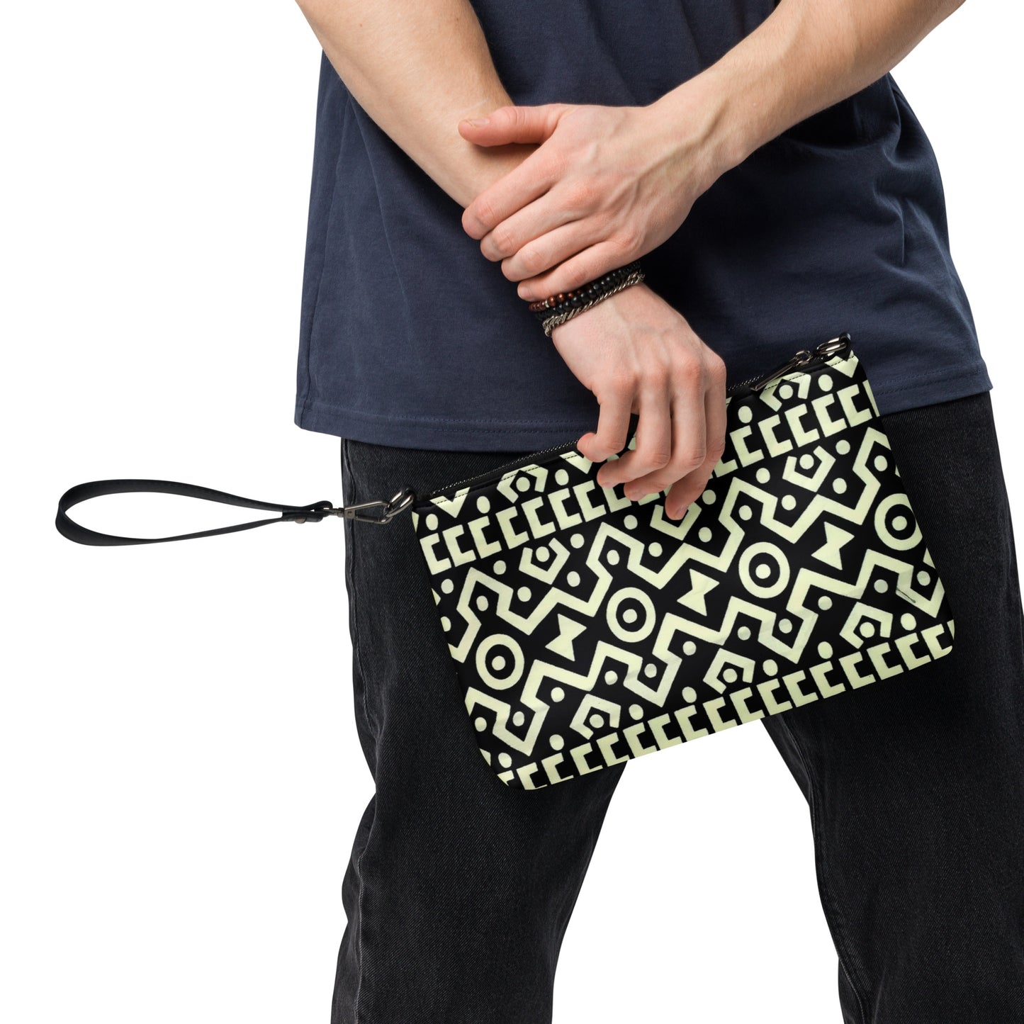 Black & Cream Bogolan Ankara Crossbody Bag