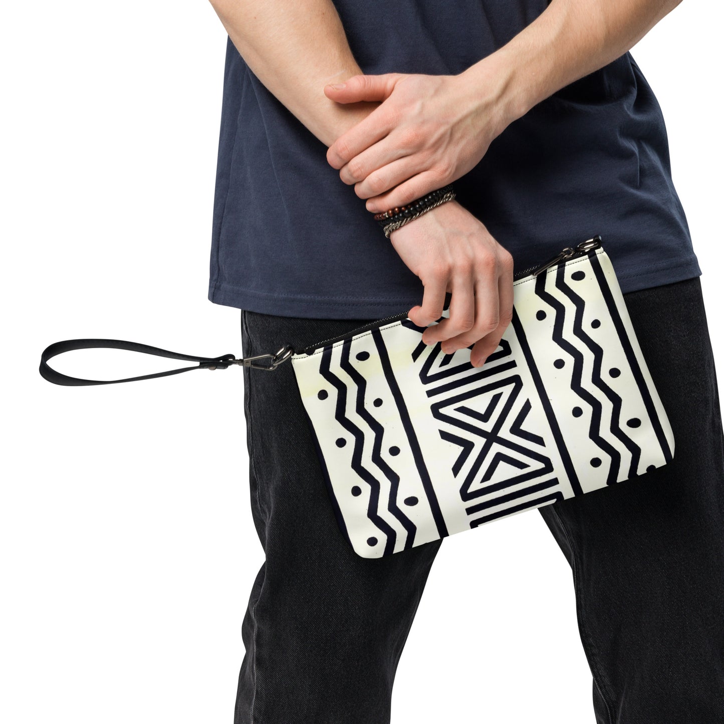 Black & White Bogolan Ankara Crossbody Bag
