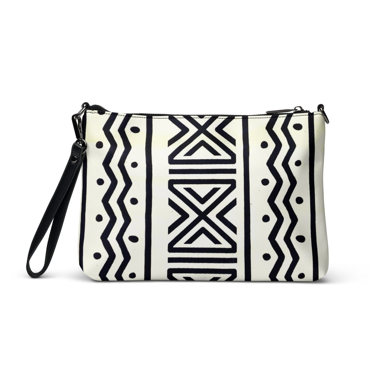 Black & White Bogolan Ankara Crossbody Bag