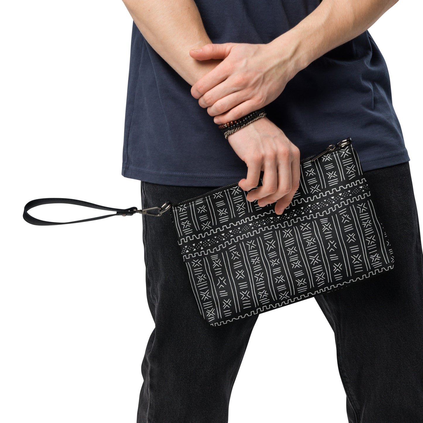 Black White Bogolan African Print Ankara Crossbody Bag