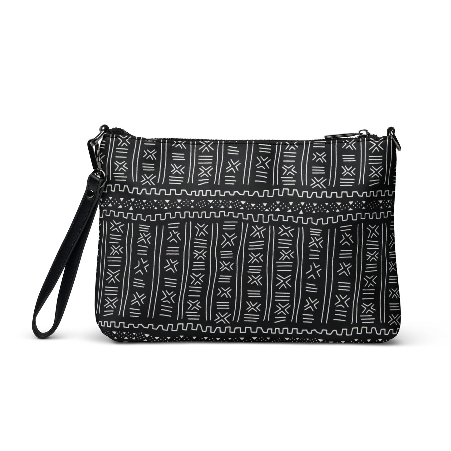 Black White Bogolan African Print Ankara Crossbody Bag