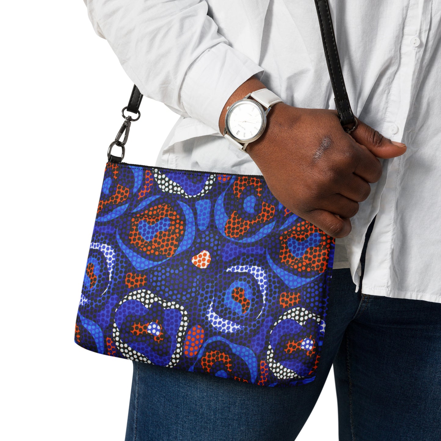 Blue & Orange Abstract Ankara Crossbody Bag