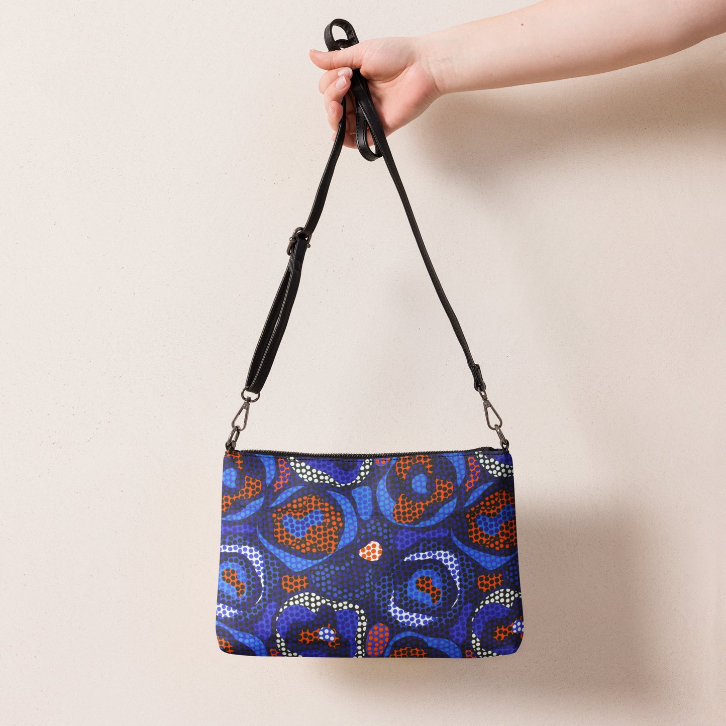 Blue & Orange Abstract Ankara Crossbody Bag