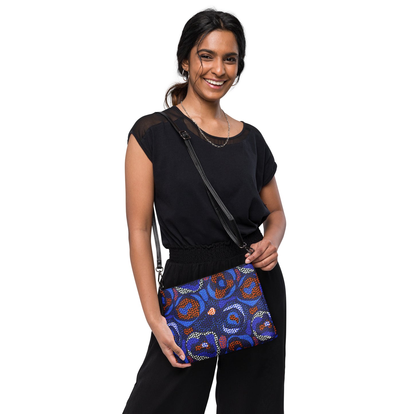 Blue & Orange Abstract Ankara Crossbody Bag