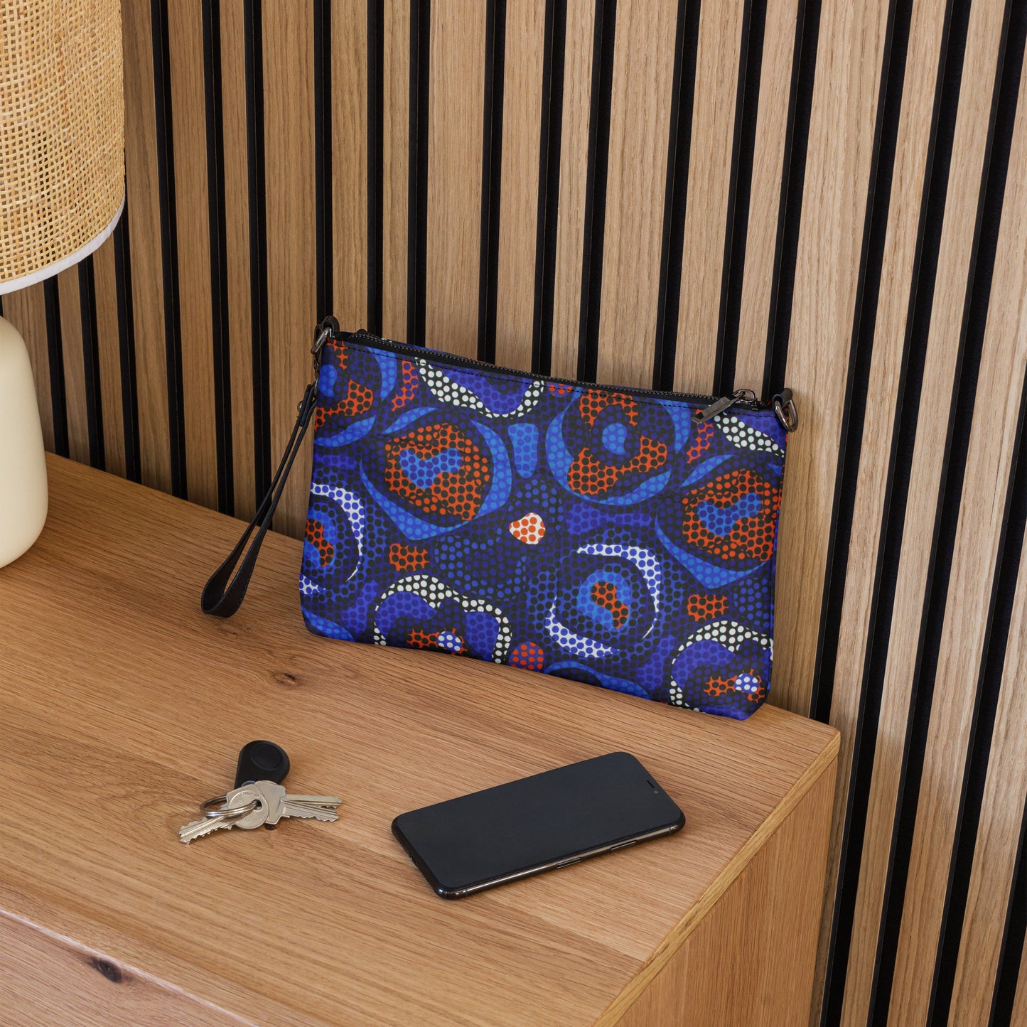 Blue & Orange Abstract Ankara Crossbody Bag