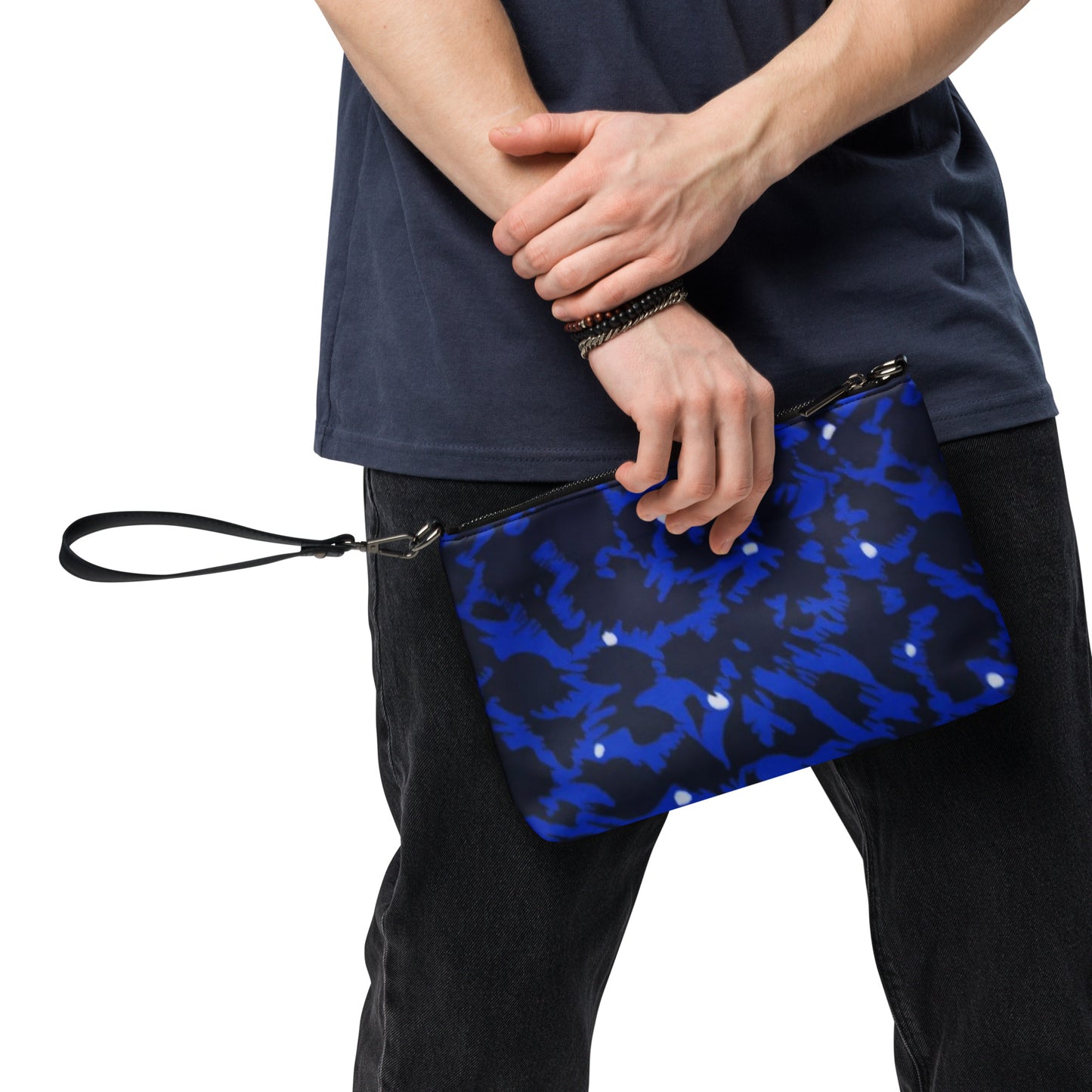 Blue Leopard Ankara Crossbody Bag