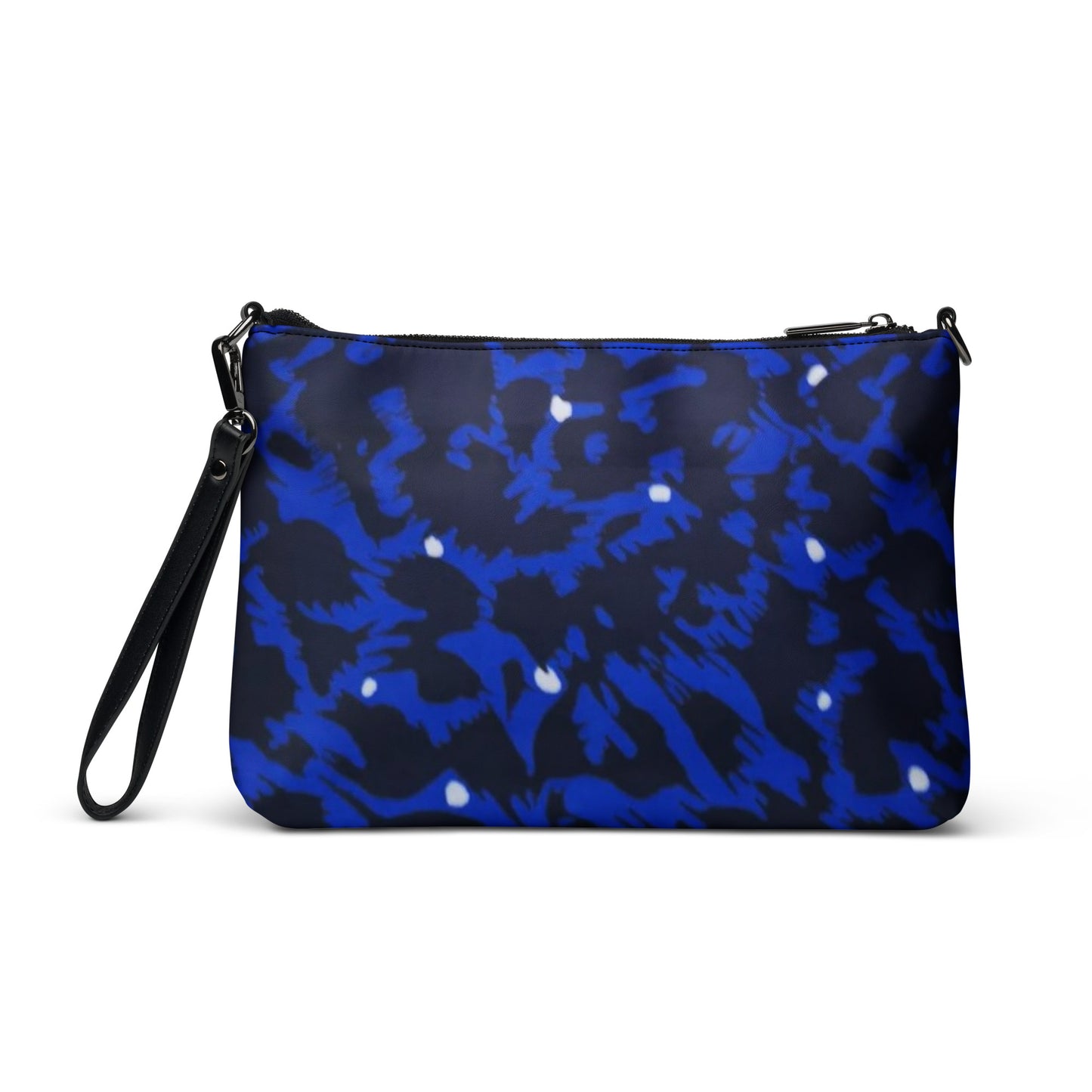 Blue Leopard Ankara Crossbody Bag